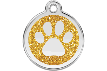 Red Dingo Stainless Steel with Glitter Dog Tag - Rocky & Maggie's Pet Boutique and Salon