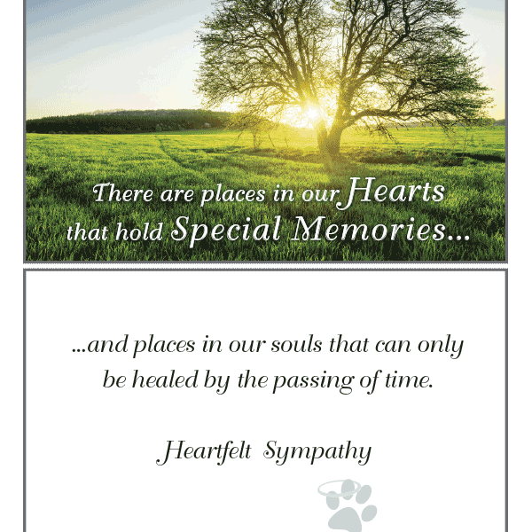 There Are Places Sympathy Card - Rocky & Maggie's Pet Boutique and Salon