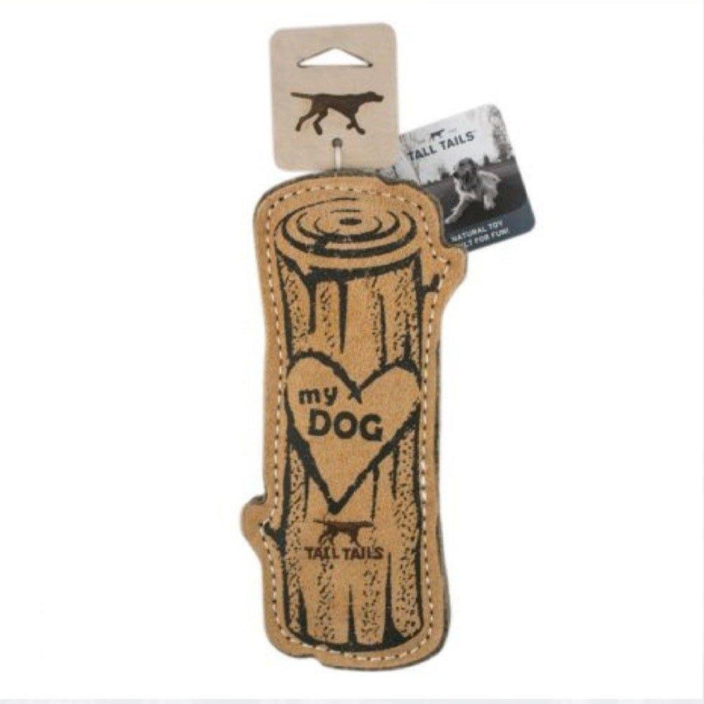Leather Love My Dog Log Toy – 9″ - Rocky & Maggie's Pet Boutique and Salon