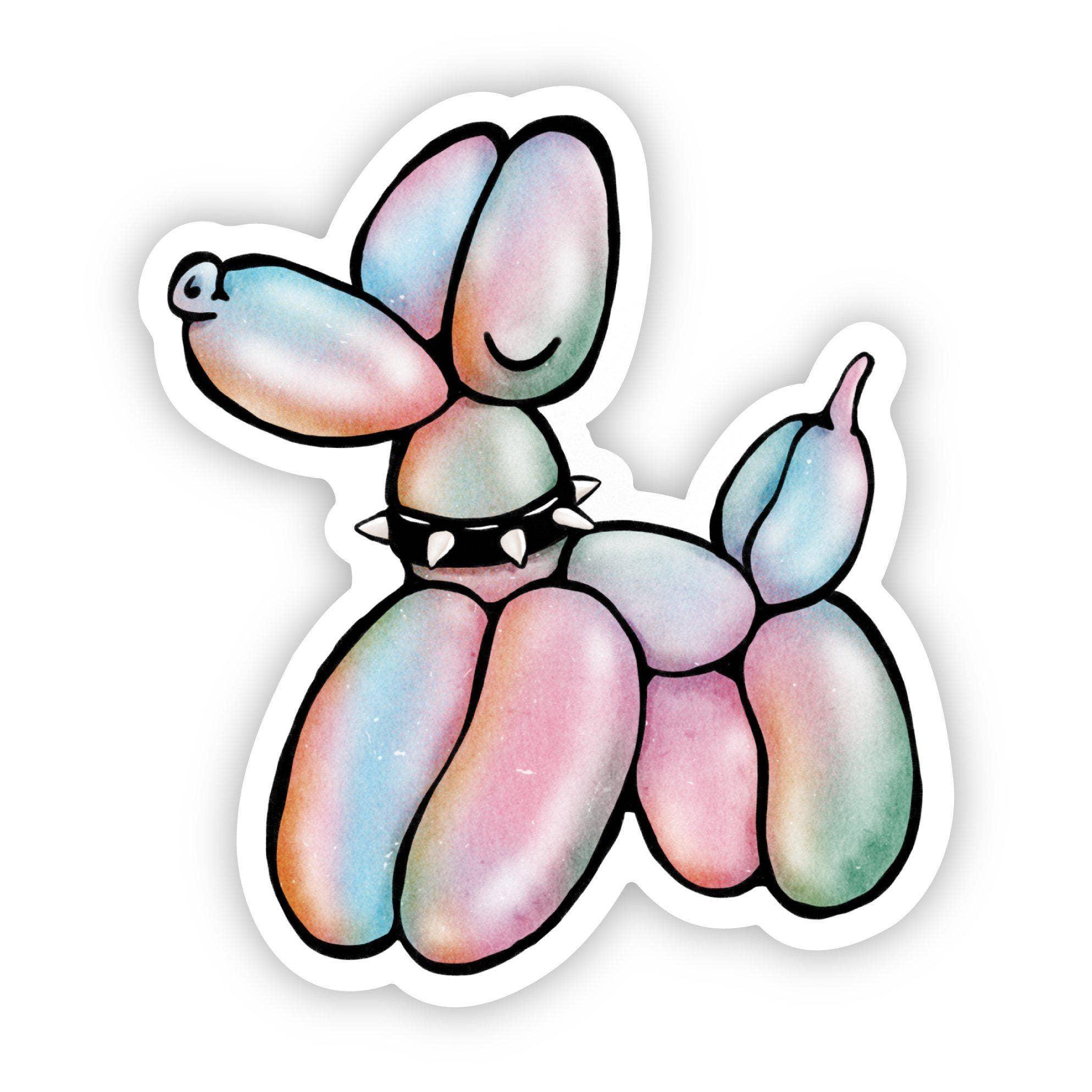 Balloon Dog Multicolor Sticker - Rocky & Maggie's Pet Boutique and Salon