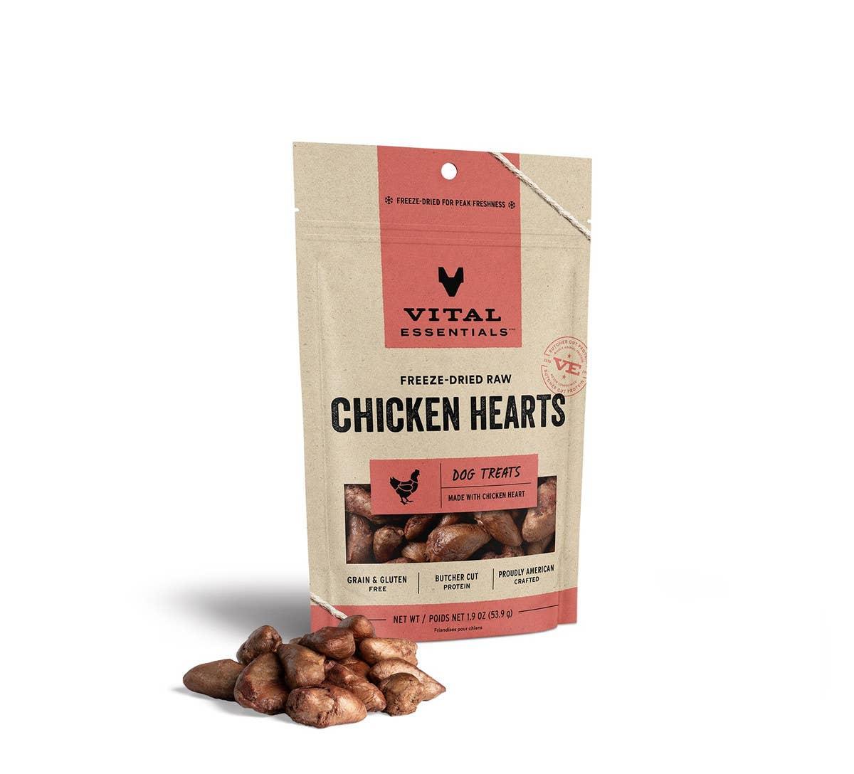 Vital Essentials Chicken Hearts FD Dog Treats - Rocky & Maggie's Pet Boutique and Salon