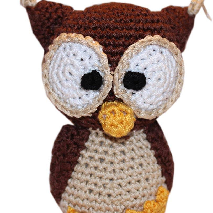 Knit Knacks Hootie the Owl Organic Cotton Small Dog Toy - Rocky & Maggie's Pet Boutique and Salon