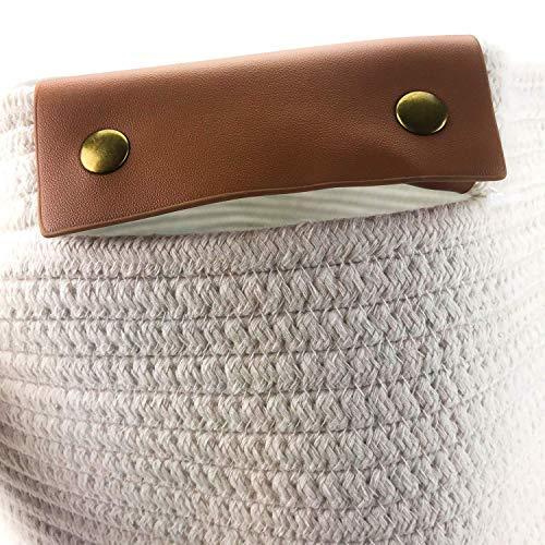 Rope Toy Basket with Leather Handles - Rocky & Maggie's Pet Boutique and Salon