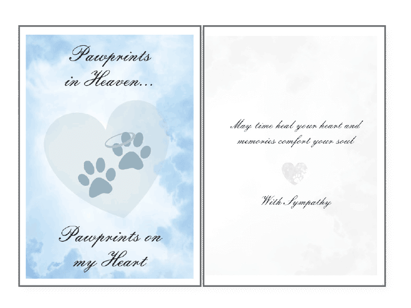Paw Prints In Heaven Sympathy Card - Rocky & Maggie's Pet Boutique and Salon