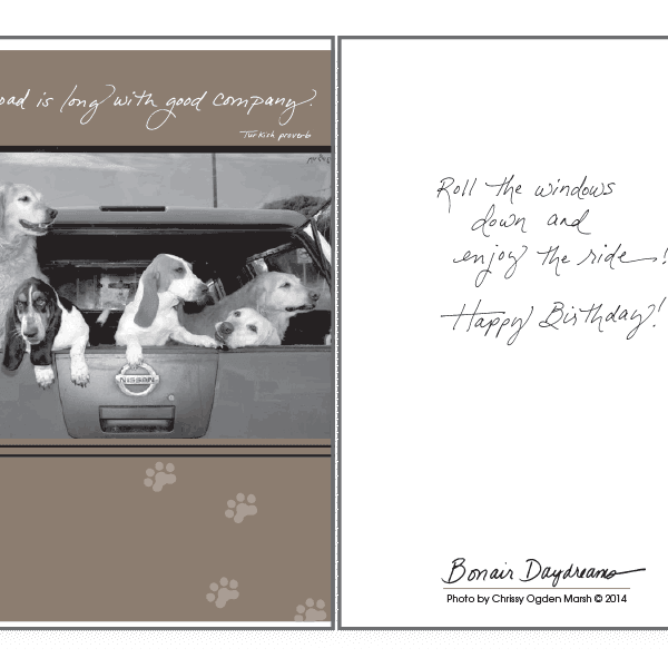 No Road Is Long Birthday Card - Rocky & Maggie's Pet Boutique and Salon