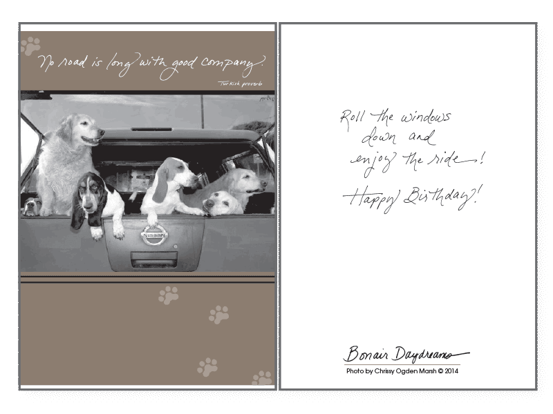 No Road Is Long Birthday Card - Rocky & Maggie's Pet Boutique and Salon