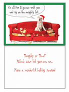 Naughty Or Nice Holiday Greeting Card - Rocky & Maggie's Pet Boutique and Salon
