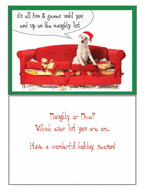 Naughty Or Nice Holiday Greeting Card - Rocky & Maggie's Pet Boutique and Salon