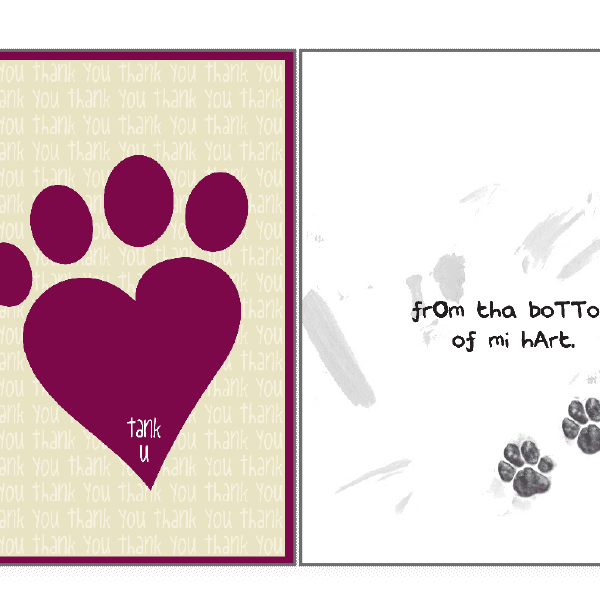 Tank You from tha Bottom Thank You Card - Rocky & Maggie's Pet Boutique and Salon