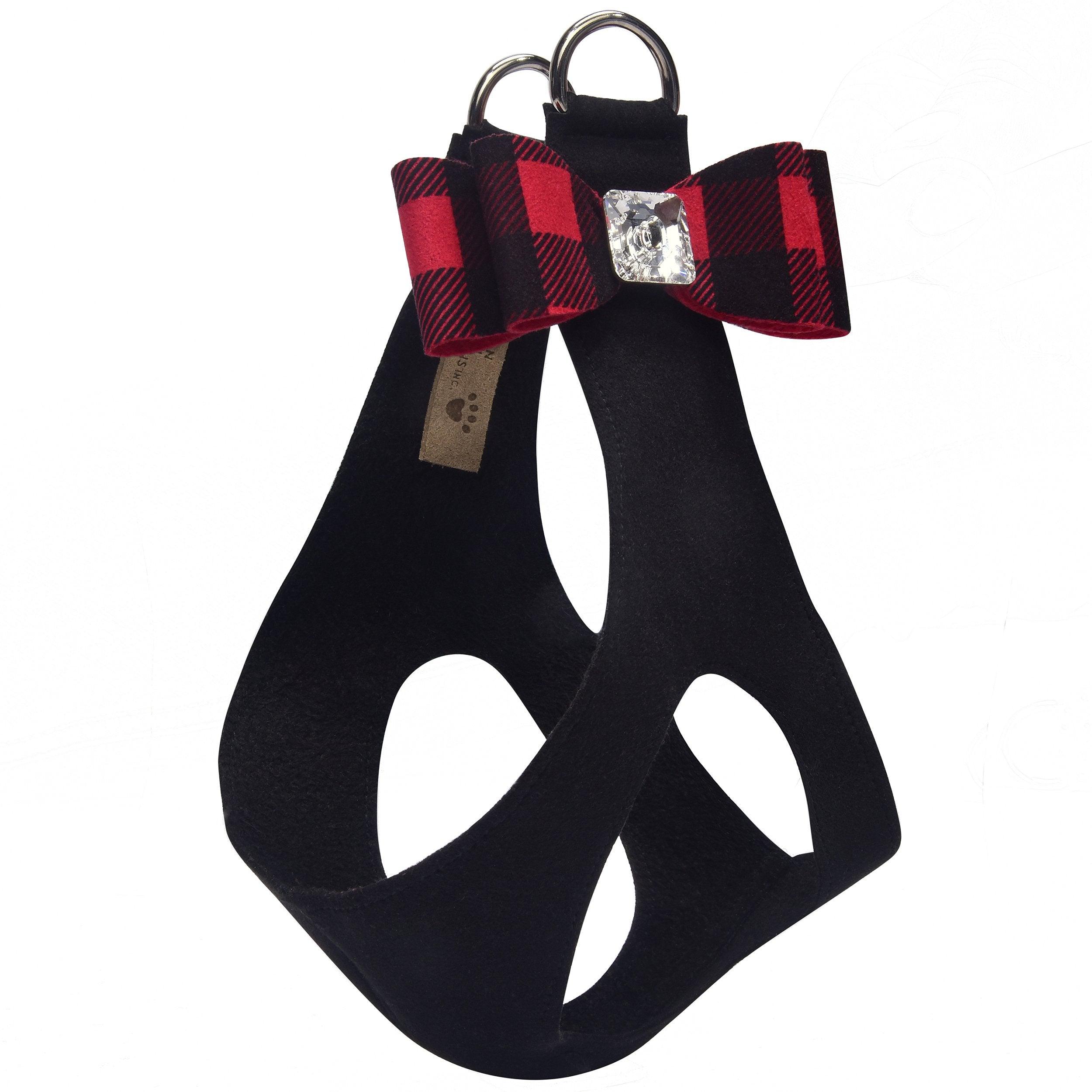 Red Gingham Big Bow Step In Harness - Rocky & Maggie's Pet Boutique and Salon