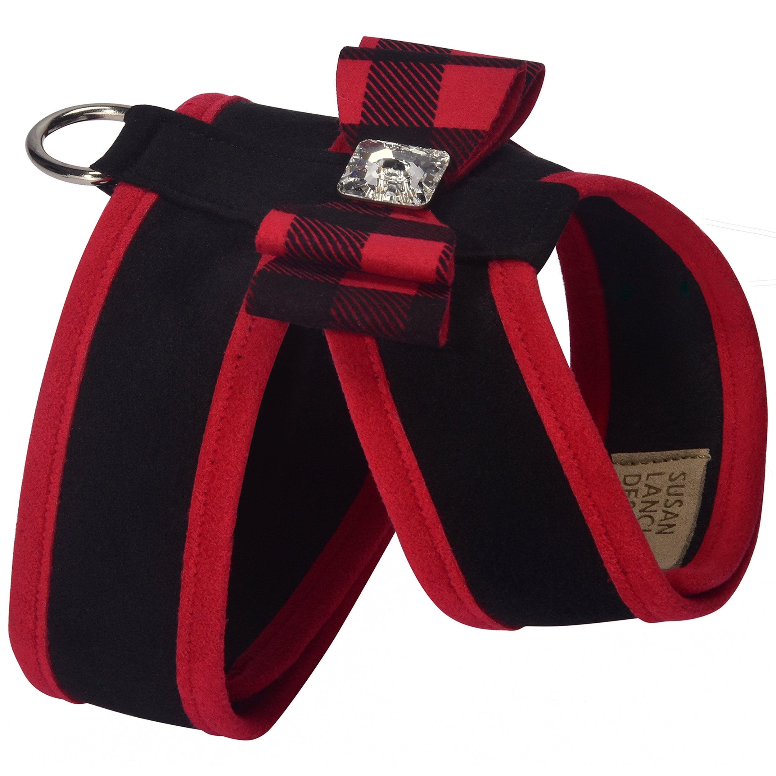 Red Gingham Big Bow Tinkie Harness - Rocky & Maggie's Pet Boutique and Salon