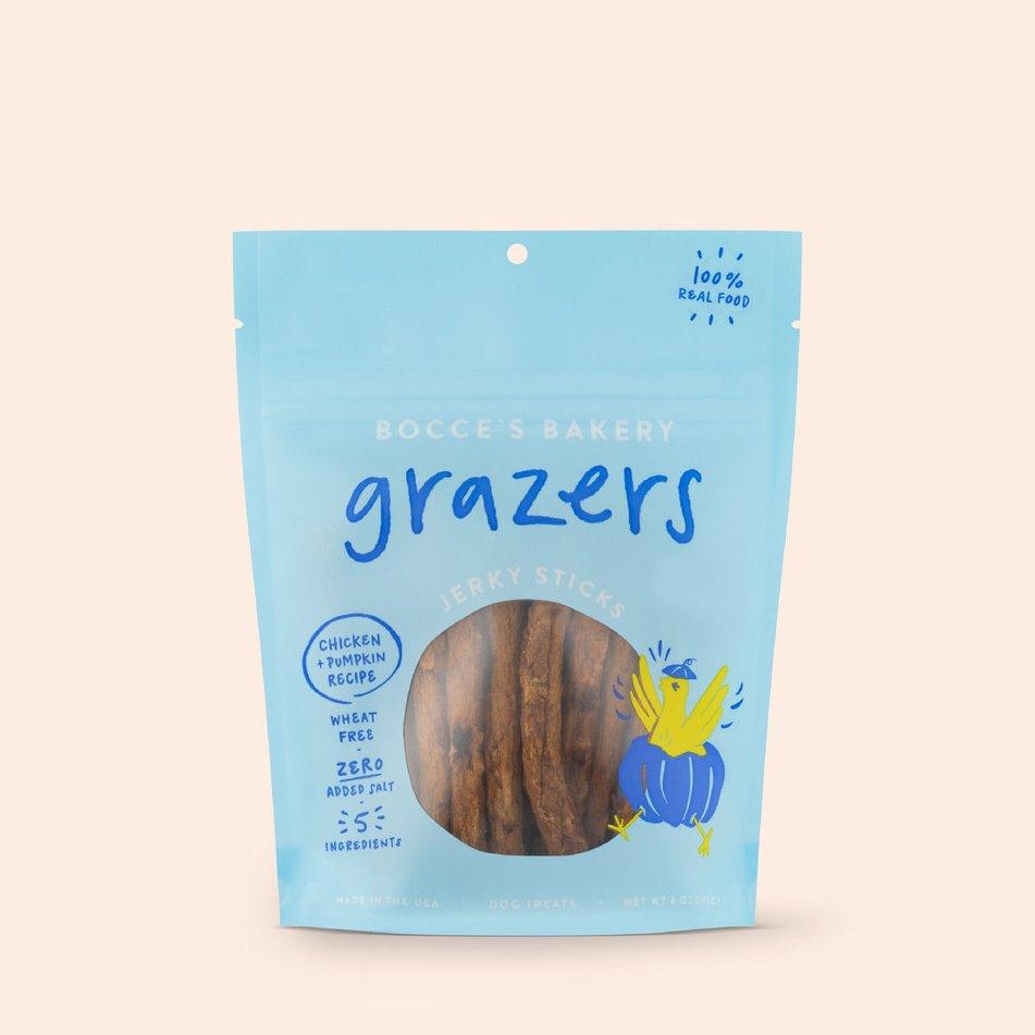 Bocce's Grazers Chicken & Pumpkin Jerky Sticks - Rocky & Maggie's Pet Boutique and Salon