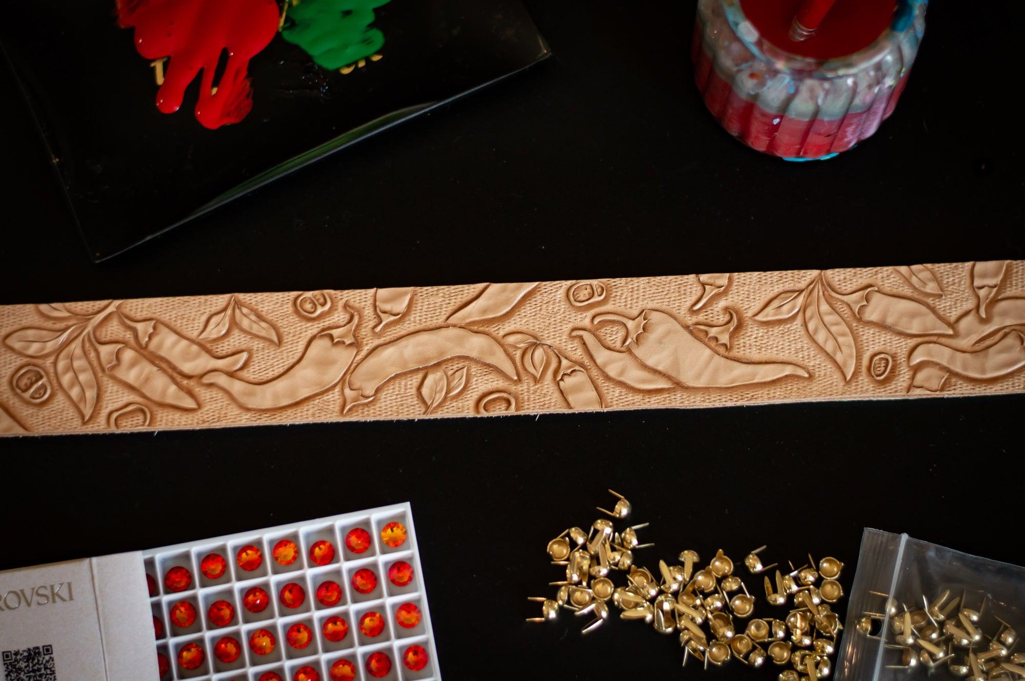 Chili Peppers Leather Collar - Rocky & Maggie's Pet Boutique and Salon