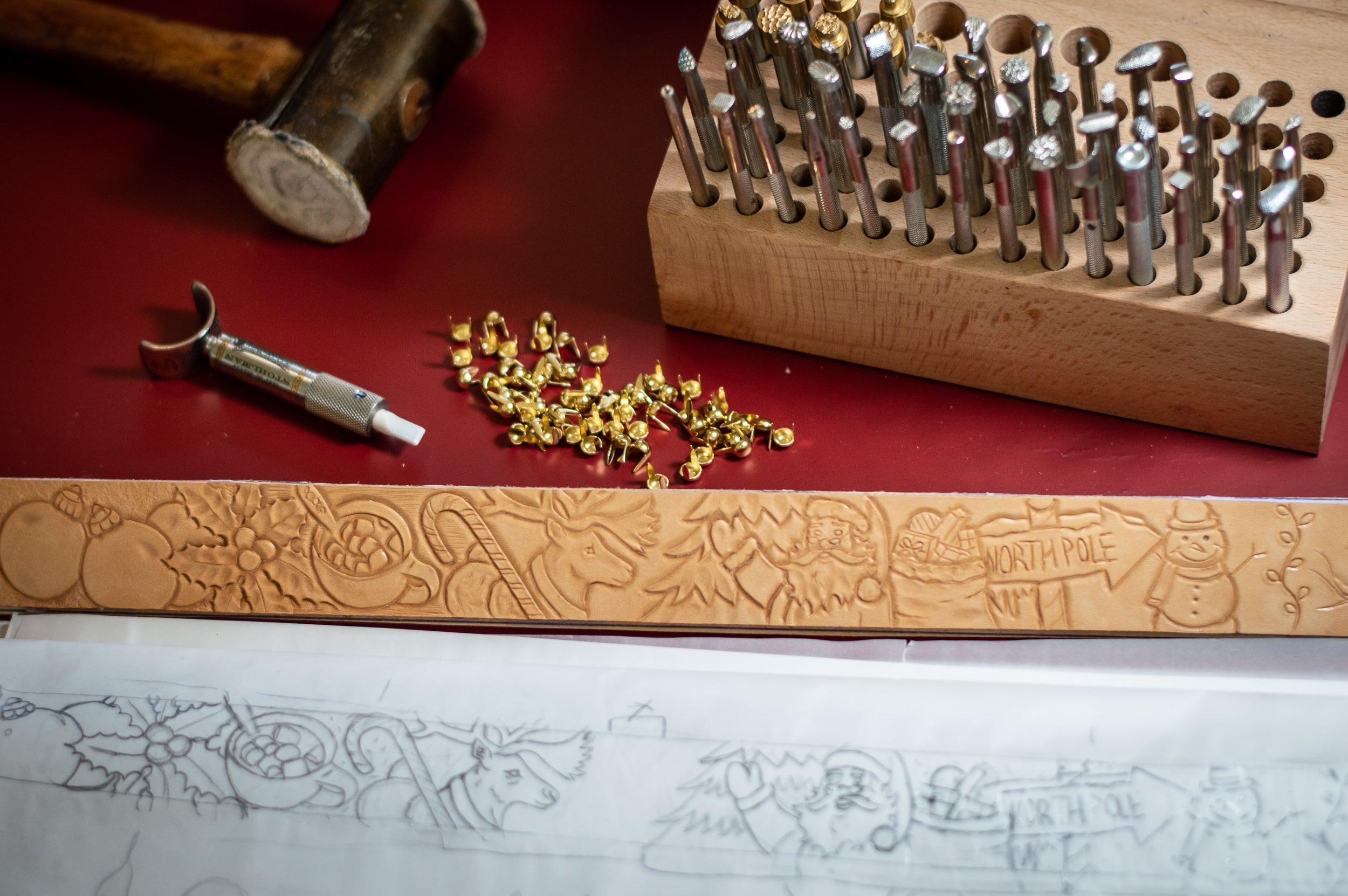 Vintage Christmas Leather Collar (Limited Edition) - Rocky & Maggie's Pet Boutique and Salon