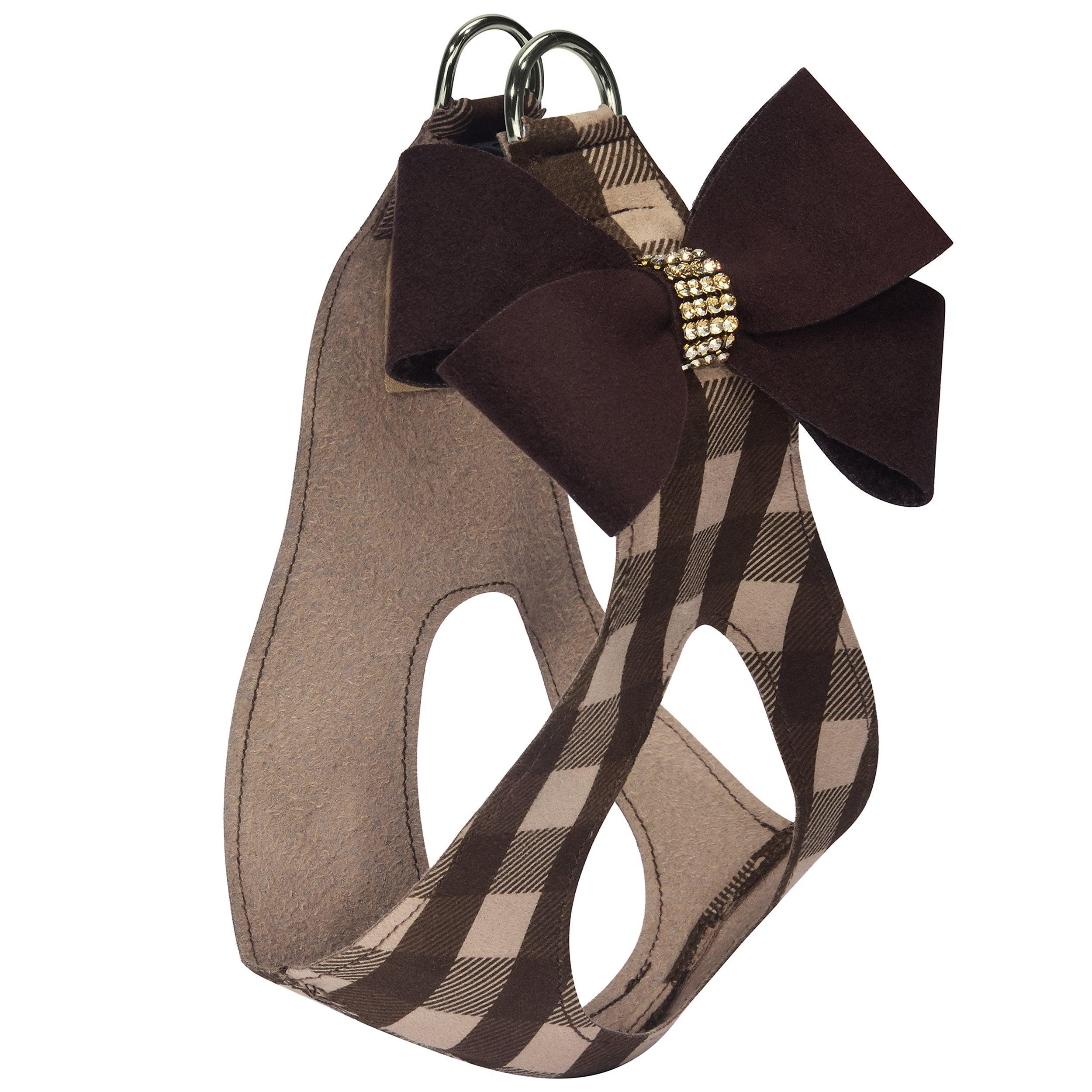 Nouveau Bow Fawn Gingham Step In Harness - Rocky & Maggie's Pet Boutique and Salon