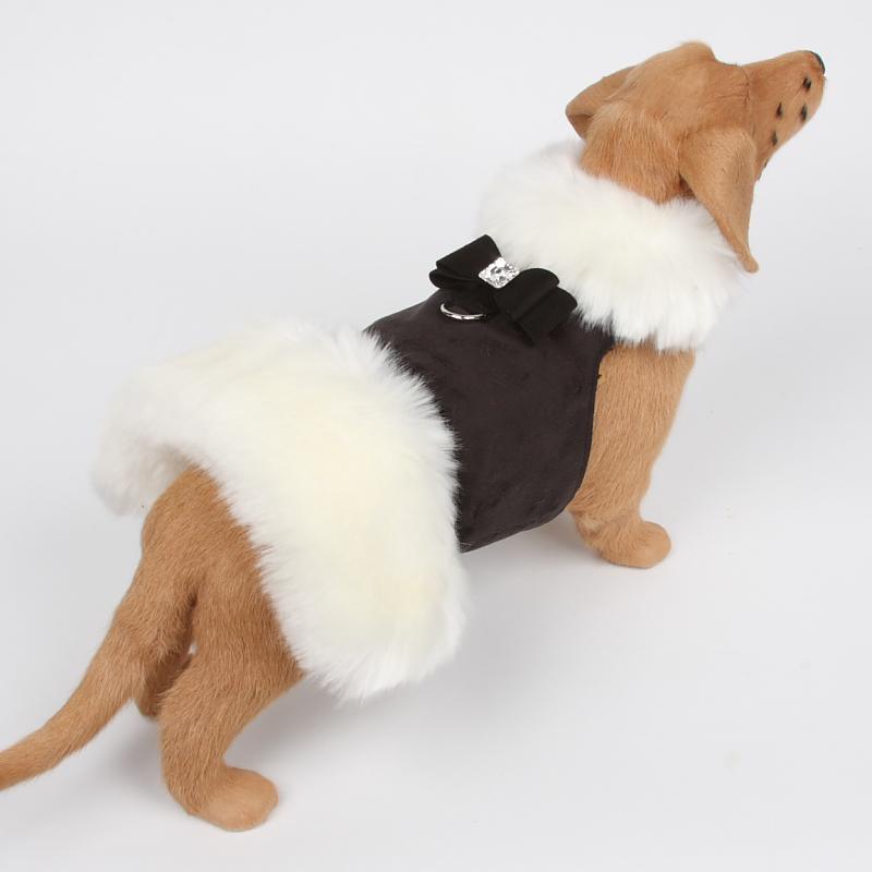 White Fox Fur Coat with Big Bow - Rocky & Maggie's Pet Boutique and Salon