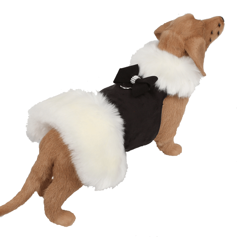 White Fox Fur Coat with Nouveau Bow - Rocky & Maggie's Pet Boutique and Salon