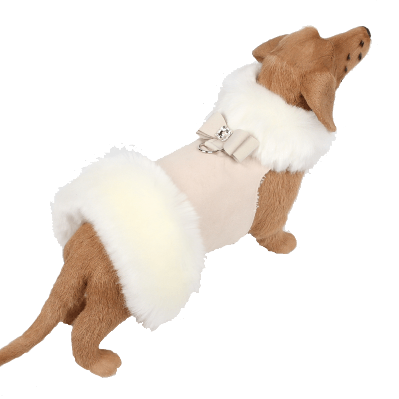 White Fox Fur Coat with Big Bow - Rocky & Maggie's Pet Boutique and Salon