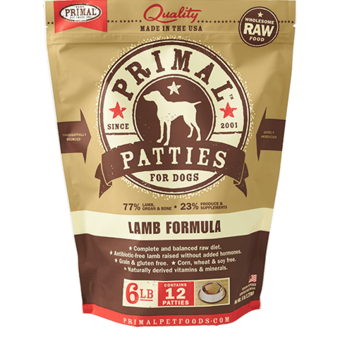Lamb Patties Grain-Free Frozen Raw Dog Food, 6# - Rocky & Maggie's Pet Boutique and Salon