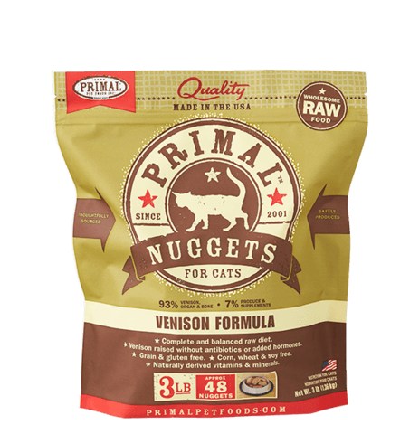 Venison Nuggets Grain-Free Frozen Raw Cat Food, 3# - Rocky & Maggie's Pet Boutique and Salon