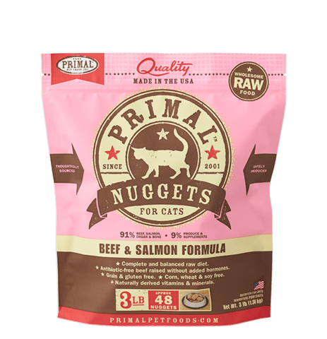 Beef & Salmon Nuggets Grain-Free Frozen Raw Cat Food, 3# - Rocky & Maggie's Pet Boutique and Salon
