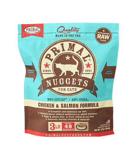 Chicken & Salmon Nuggets Grain-Free Frozen Raw Cat Food, 3# - Rocky & Maggie's Pet Boutique and Salon