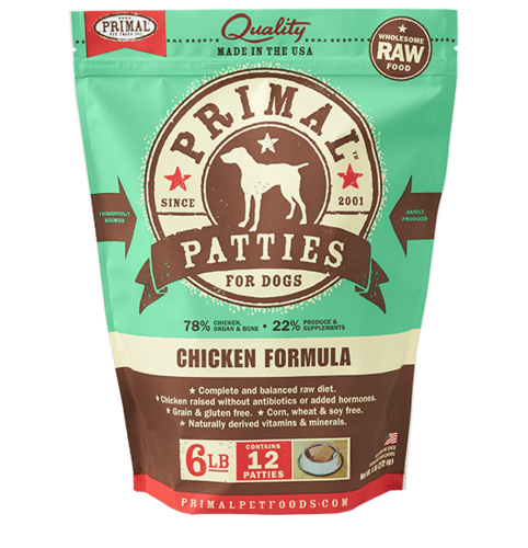 Chicken Patties Grain-Free Frozen Raw Dog Food, 6# - Rocky & Maggie's Pet Boutique and Salon