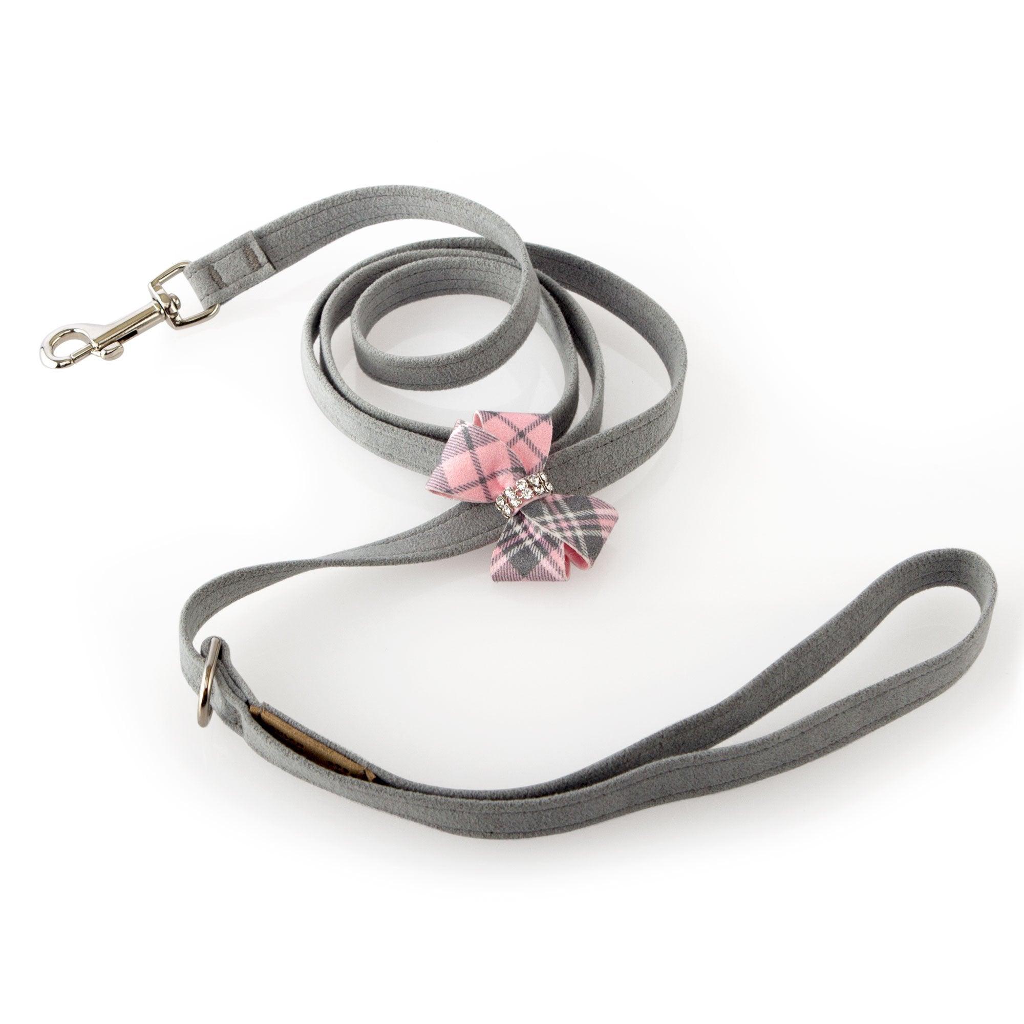 Scotty Leash Puppy Pink Plaid Nouveau Bow - Rocky & Maggie's Pet Boutique and Salon