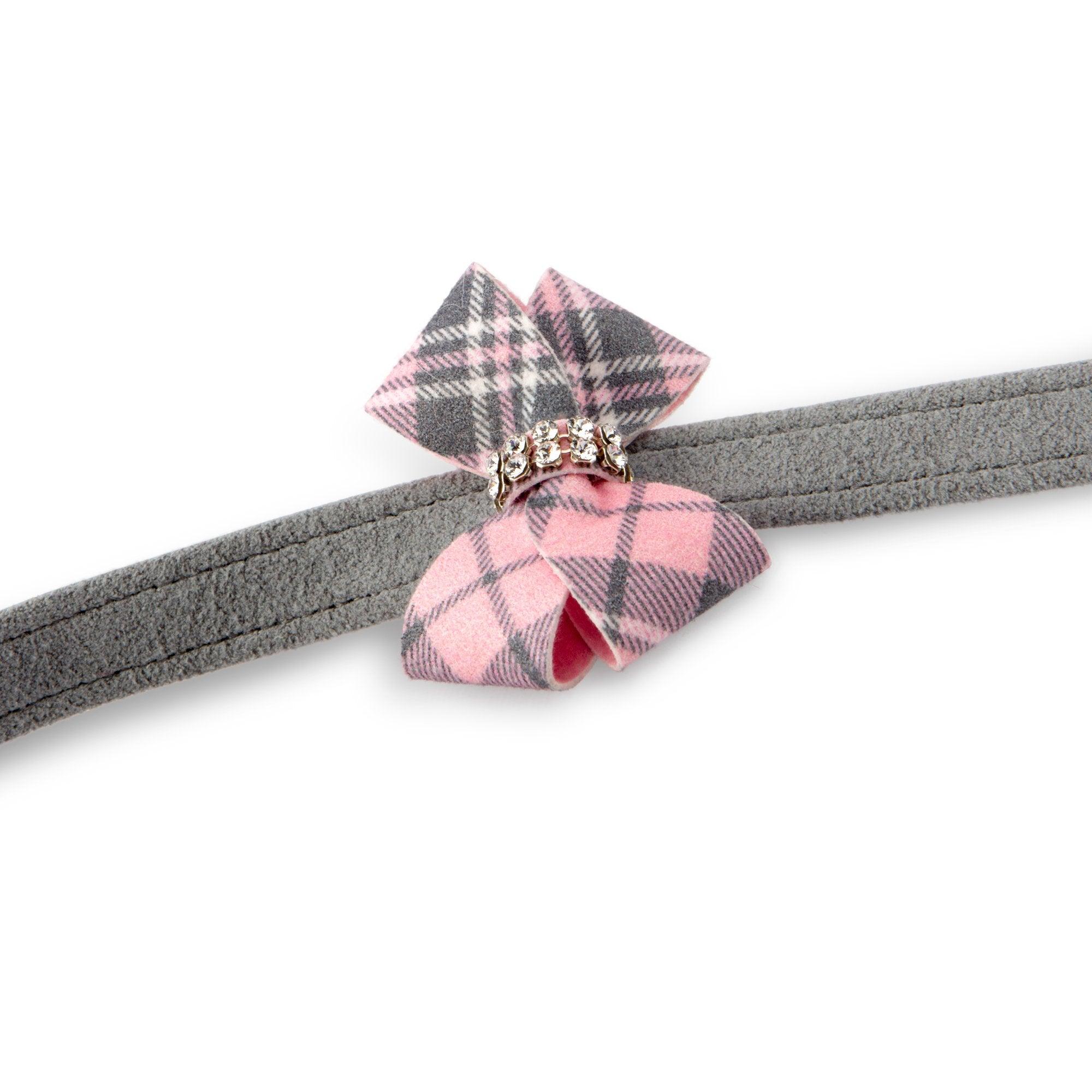 Scotty Leash Puppy Pink Plaid Nouveau Bow - Rocky & Maggie's Pet Boutique and Salon