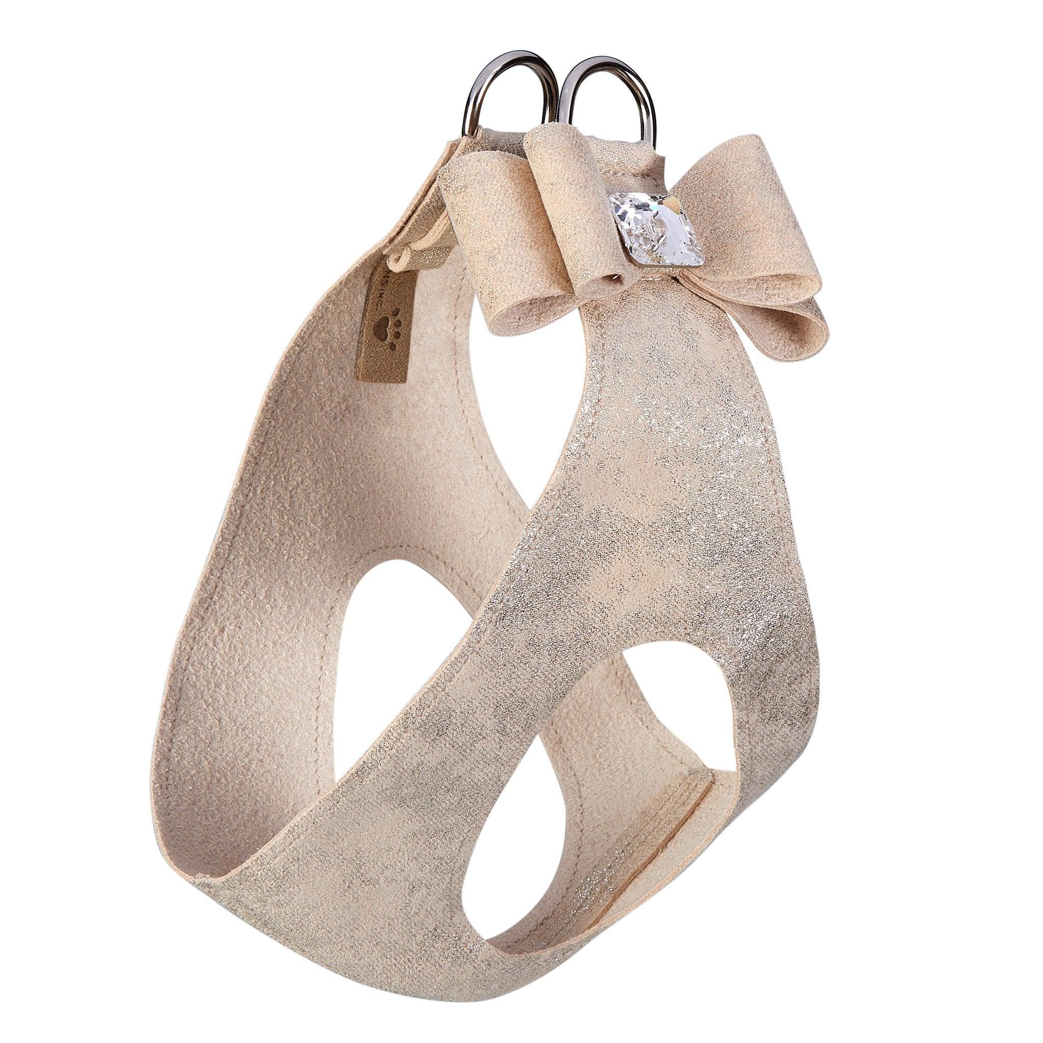 Champagne Glitzerati Big Bow Step in Harness - Rocky & Maggie's Pet Boutique and Salon