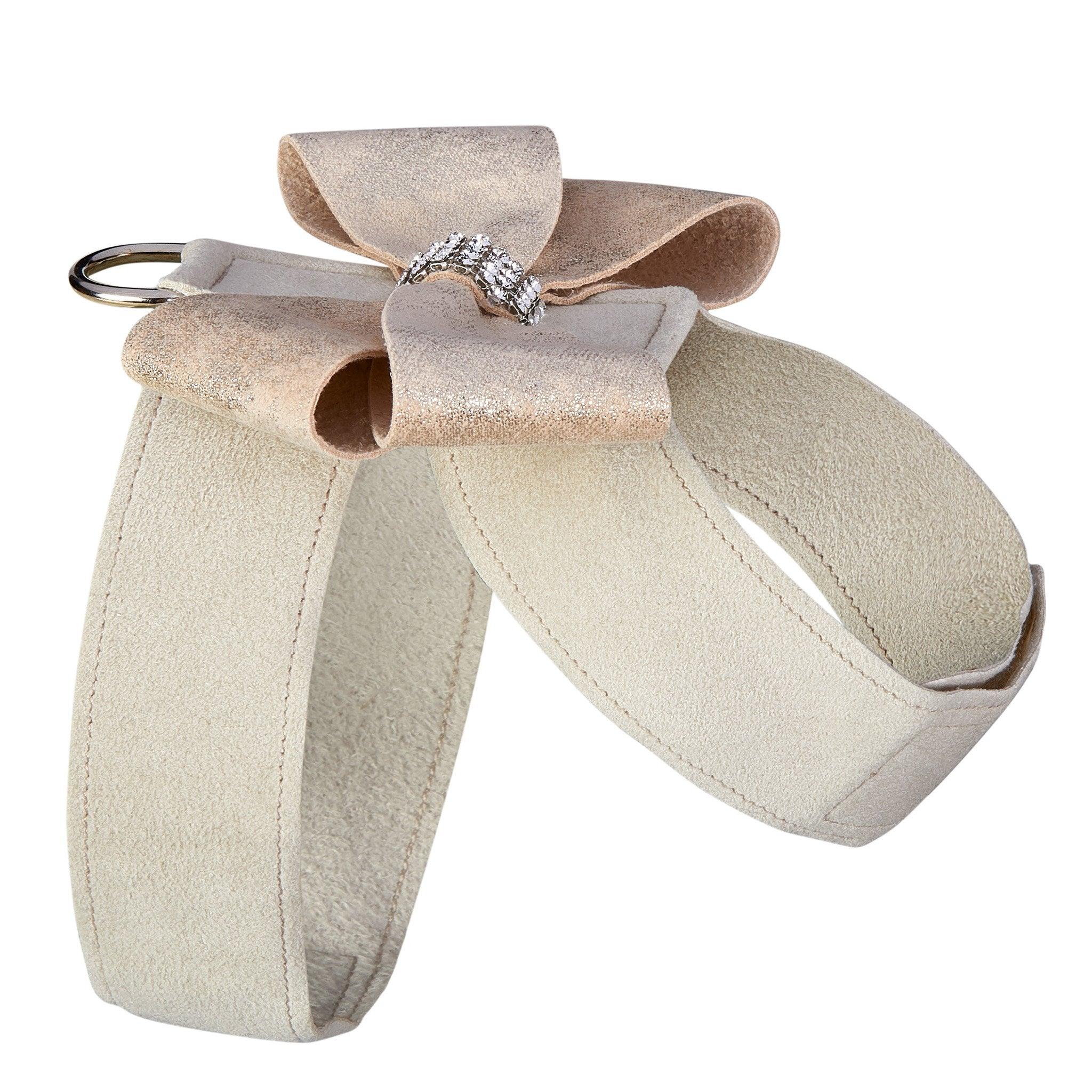 Champagne Glitzerati Nouveau Bow Tinkie Harness - Rocky & Maggie's Pet Boutique and Salon
