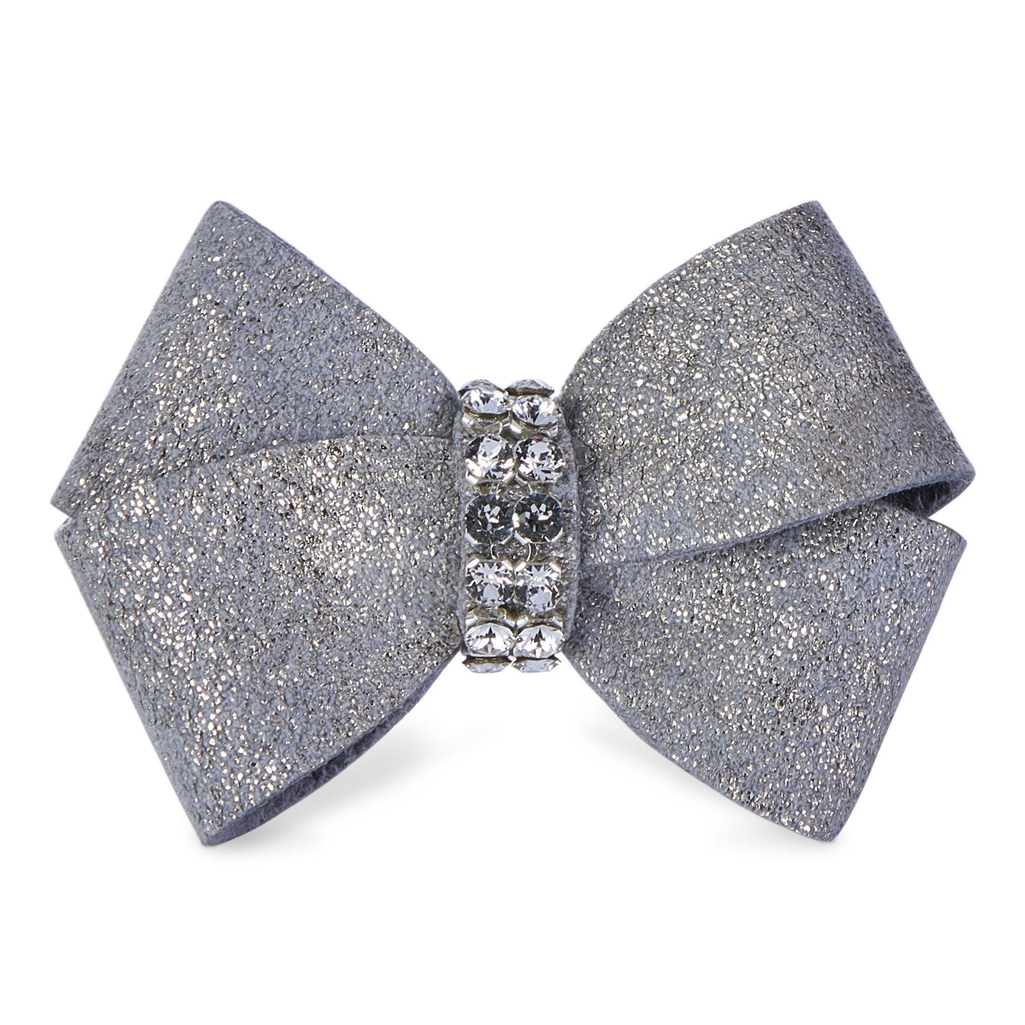 Platinum Glitzerati Single Nouveau Bow Hair Bow - Rocky & Maggie's Pet Boutique and Salon