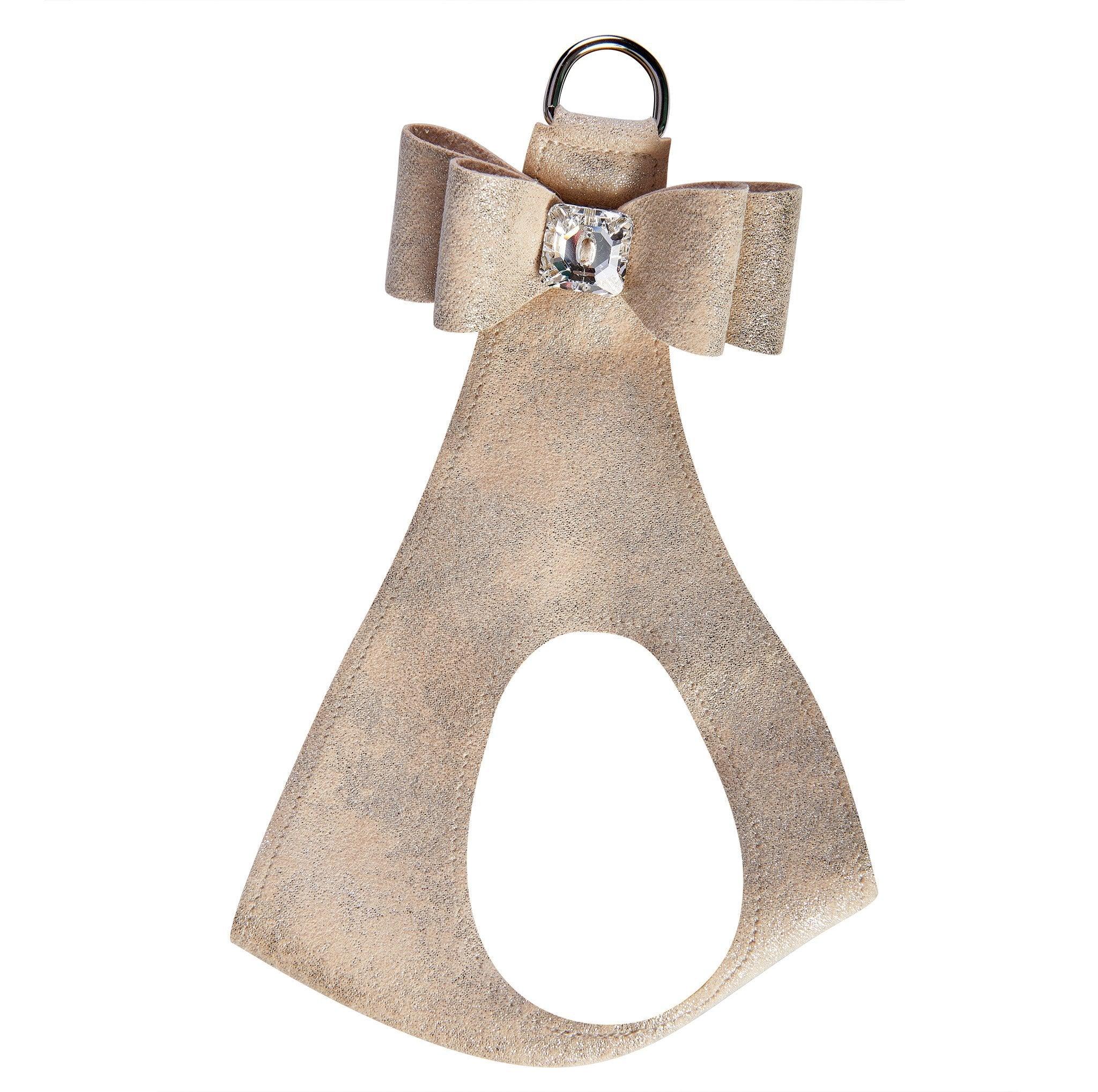 Champagne Glitzerati Big Bow Step in Harness - Rocky & Maggie's Pet Boutique and Salon