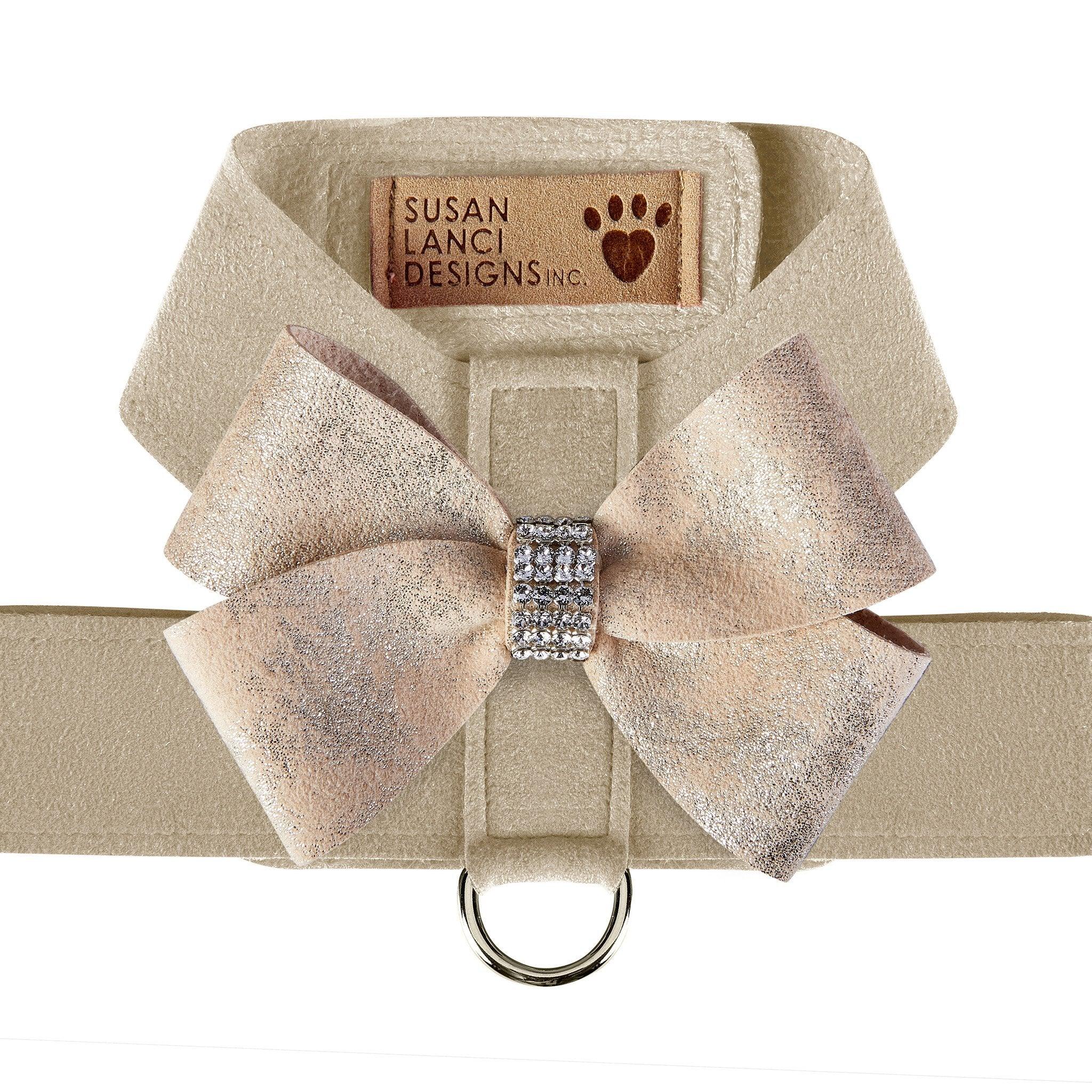 Champagne Glitzerati Nouveau Bow Tinkie Harness - Rocky & Maggie's Pet Boutique and Salon