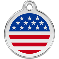 Red Dingo Stainless Steel With Enamel (Flags) - Rocky & Maggie's Pet Boutique and Salon