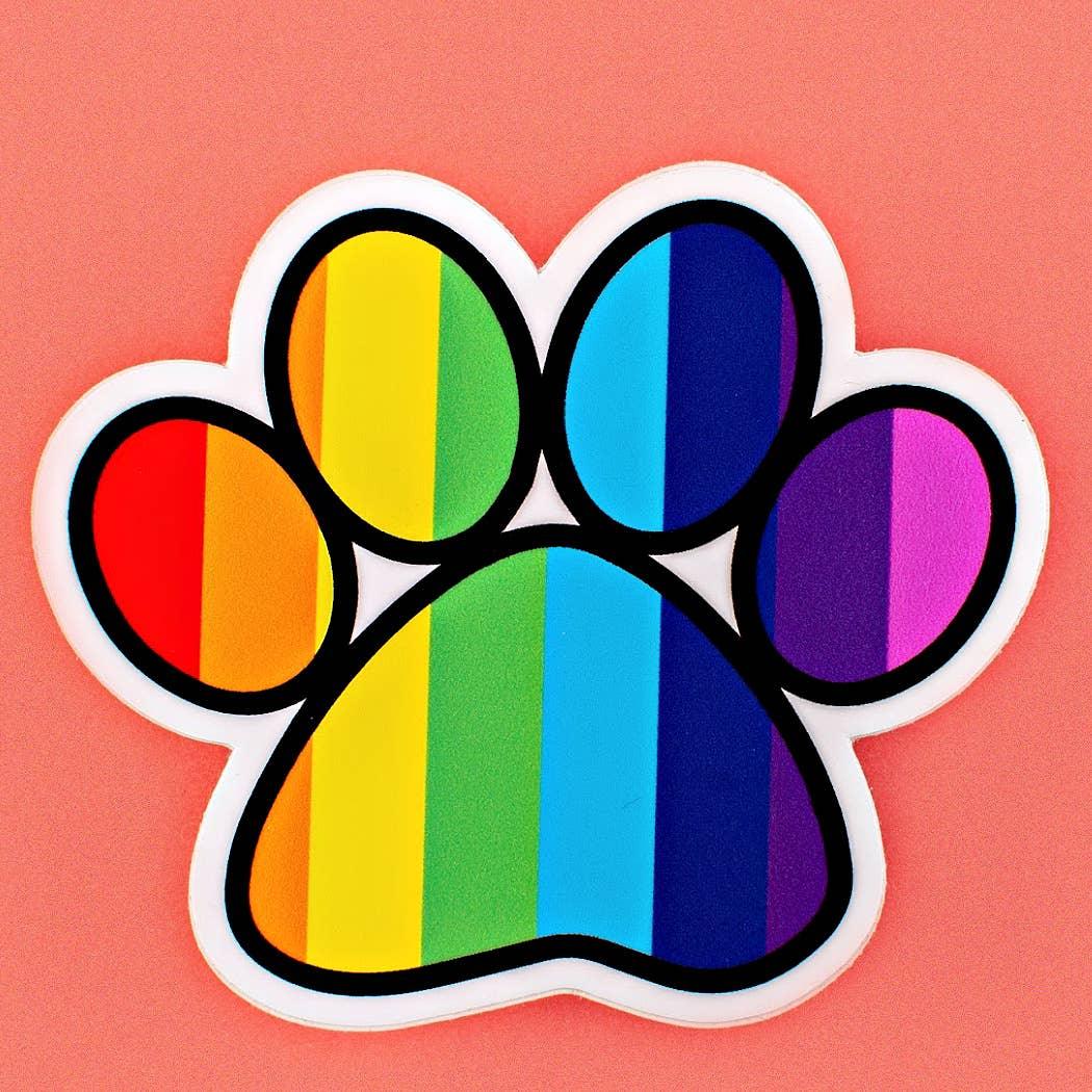 Pride Rainbow Paw Print Vinyl Sticker - Rocky & Maggie's Pet Boutique and Salon