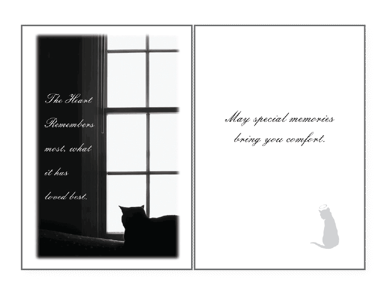 The Heart Remembers Sympathy Card for Cat Owners - Rocky & Maggie's Pet Boutique and Salon