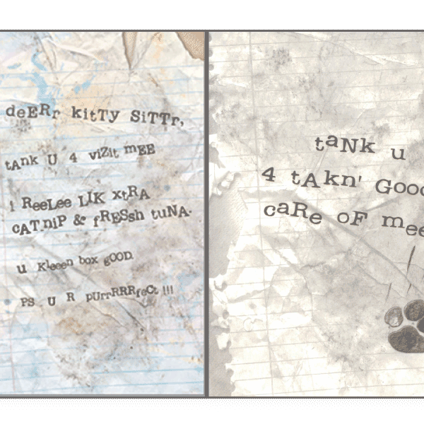 Cat Letter Pet Sitter Card - Rocky & Maggie's Pet Boutique and Salon