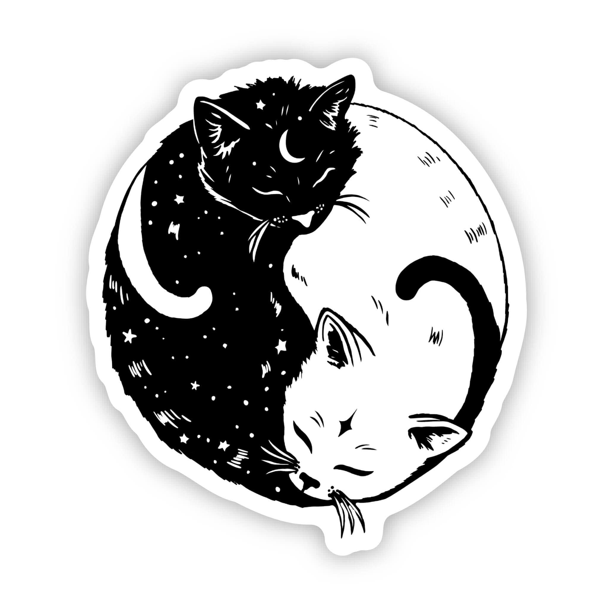 Yin and Yang cat sticker - Rocky & Maggie's Pet Boutique and Salon