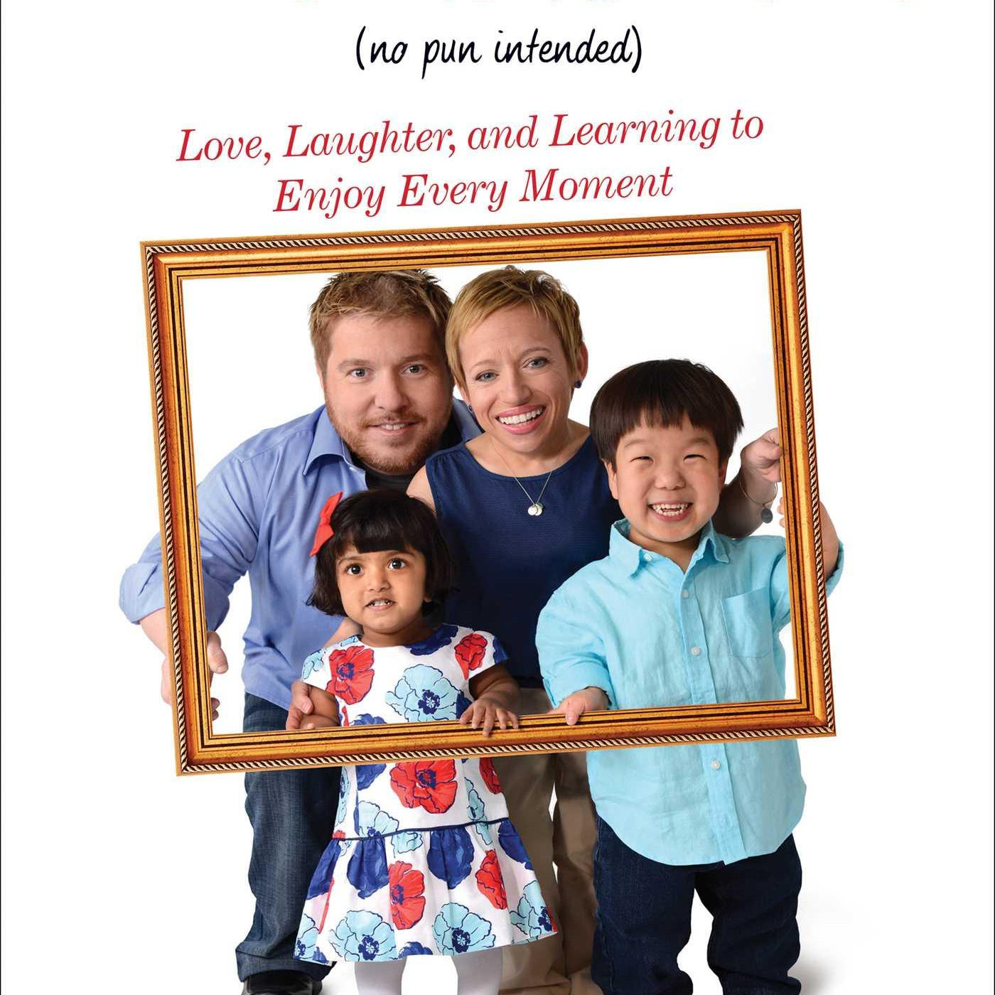 Signed paperback Life Is Short (no pun intended) with a framed family photo in a gold frame, blue title.