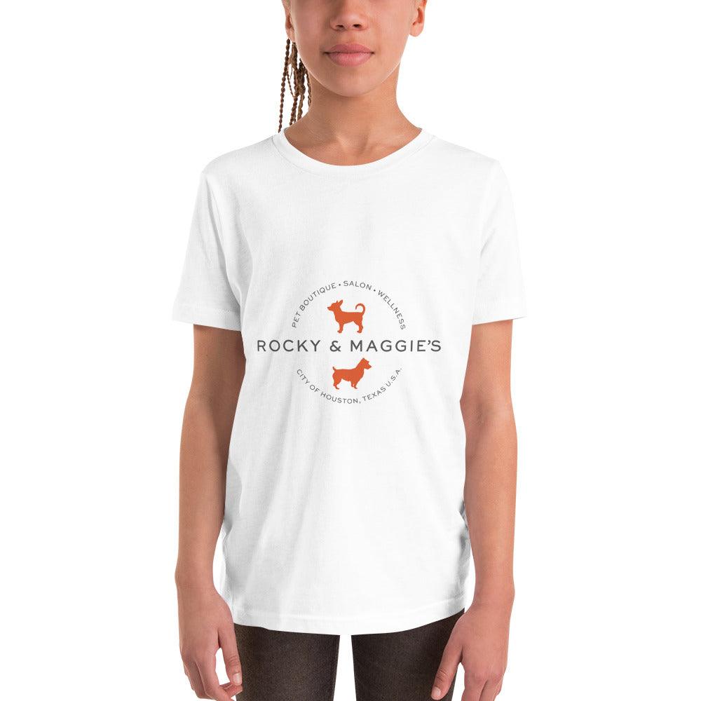 Youth Short Sleeve T-Shirt with Rocky and Maggie's Logo - Rocky & Maggie's Pet Boutique and Salon