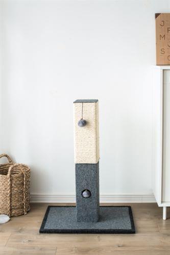 Natural Minimalist Cat Tree Cat Scratching Post with Natural Sisal Rope and Toys - Rocky & Maggie's Pet Boutique and Salon