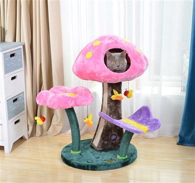 Wonderland Cat Tree with Garden Inspired Condo and Perches - Rocky & Maggie's Pet Boutique and Salon