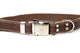 Quick-Release Chocolate Leather Dog Collar with Metal Buckle