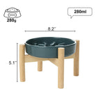 [Wave] Slow Feeder Dog Bowls - S / Orange / Wood Stand - Rocky & Maggie's Pet Boutique and Salon