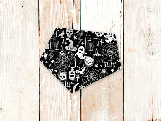BibbyBubby B&W Halloween Dog Bandana (Glow in the Dark)
