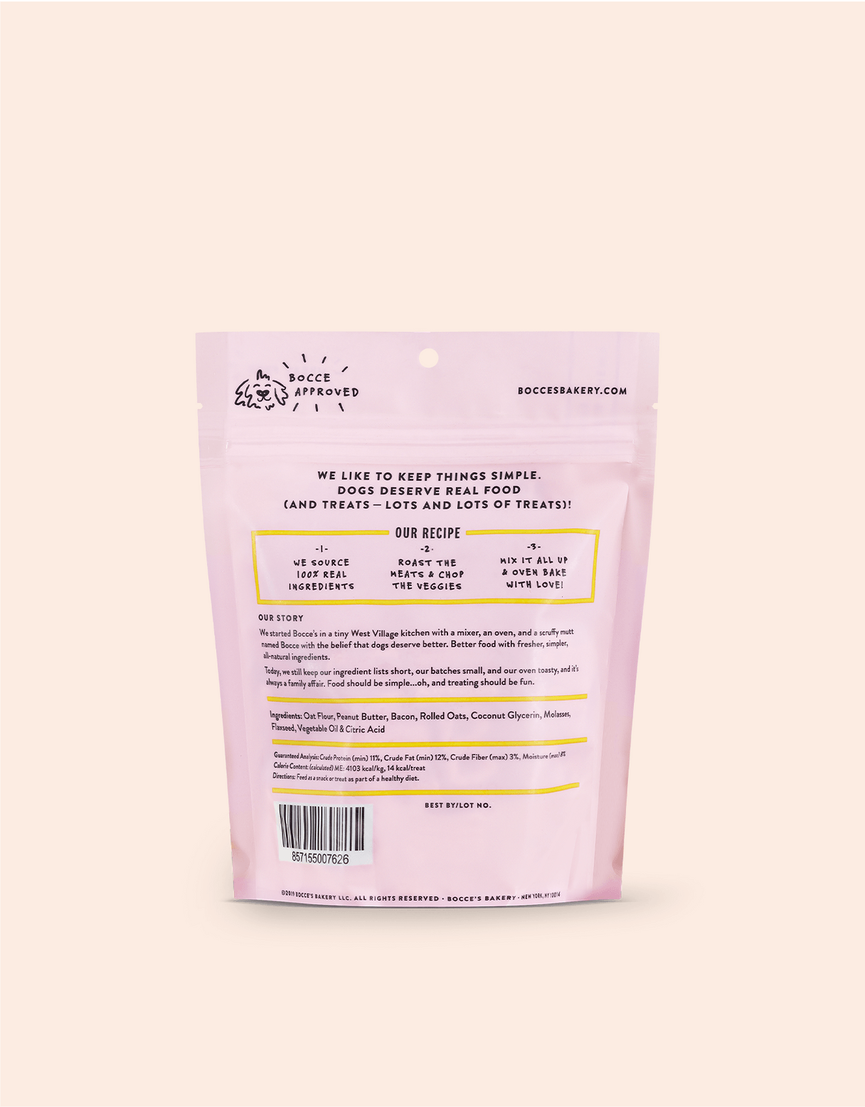 Bocce's Bac'n Nutty Dog Treats, 6oz - Rocky & Maggie's Pet Boutique and Salon