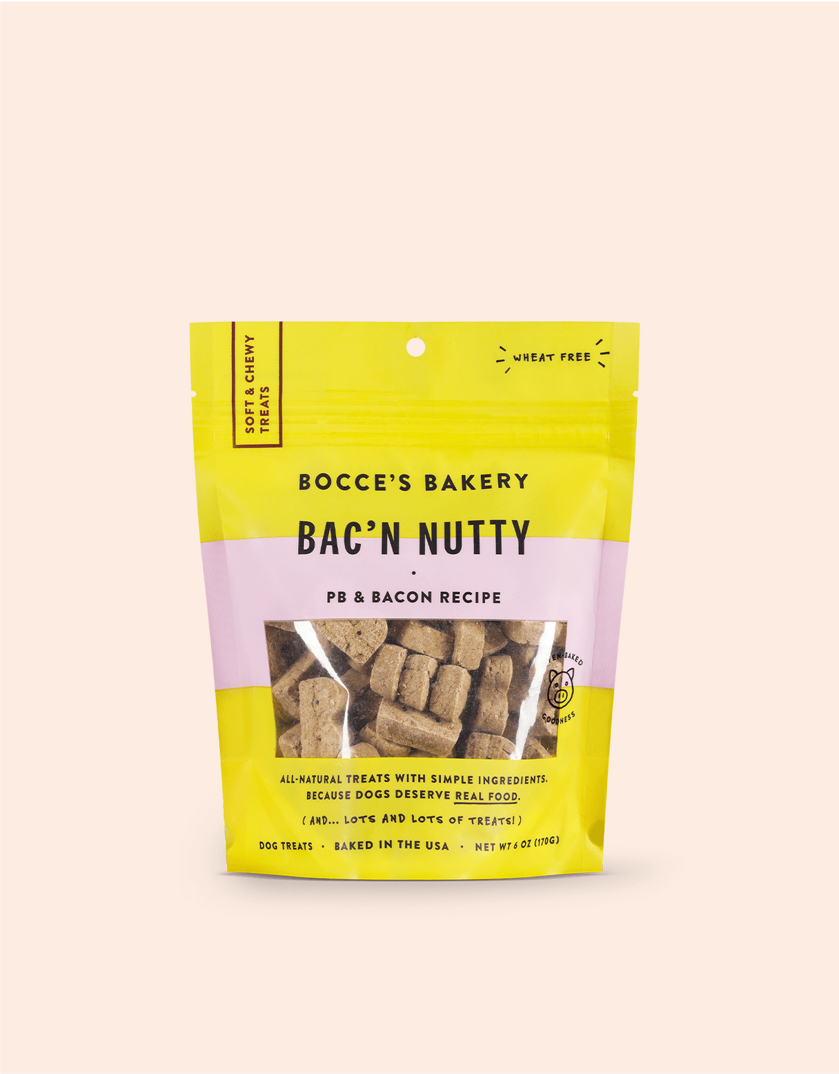 Bocce's Bac'n Nutty Dog Treats, 6oz - Rocky & Maggie's Pet Boutique and Salon