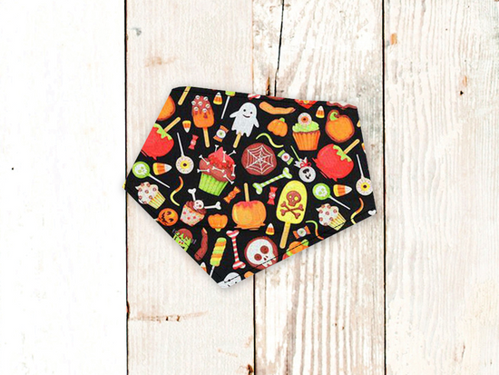 BibbyBubby Black Halloween Candy Dog Bandana
