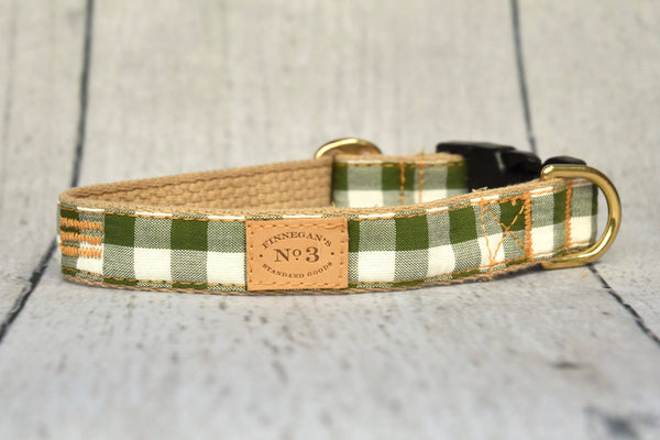 Olive Big Gingham Collar